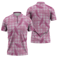 Purple Palaka Hawaii Palapalai Zipper Polo Shirt Hawaiian Fern LT14 - Polynesian Pride