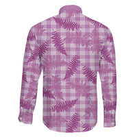 Pink Palaka Hawaii Palapalai Family Matching Off Shoulder Maxi Dress and Hawaiian Shirt Hawaiian Fern LT14 - Polynesian Pride