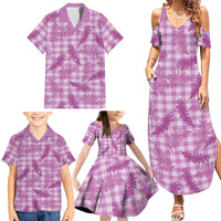 Pink Palaka Hawaii Palapalai Family Matching Summer Maxi Dress and Hawaiian Shirt Hawaiian Fern LT14 - Polynesian Pride