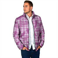 Pink Palaka Hawaii Palapalai Padded Jacket Hawaiian Fern - Polynesian Pride