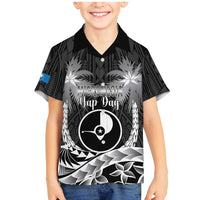 FSM Yap Day Family Matching Mermaid Dress and Hawaiian Shirt 2025 Wa'ab Micronesia Black Color LT14 Son's Shirt Black - Polynesian Pride