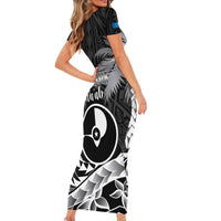 FSM Yap Day Family Matching Short Sleeve Bodycon Dress and Hawaiian Shirt 2025 Wa'ab Micronesia Black Color LT14 - Polynesian Pride