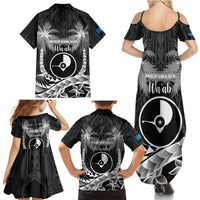 FSM Yap Day Family Matching Summer Maxi Dress and Hawaiian Shirt 2025 Wa'ab Micronesia Black Color LT14 - Polynesian Pride