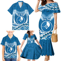FSM Yap Day Family Matching Mermaid Dress and Hawaiian Shirt 2025 Wa'ab Micronesia Flag Color LT14 - Polynesian Pride