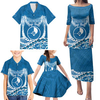 FSM Yap Day Family Matching Puletasi and Hawaiian Shirt 2025 Wa'ab Micronesia Flag Color LT14 - Polynesian Pride
