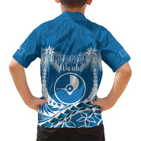 FSM Yap Day Family Matching Short Sleeve Bodycon Dress and Hawaiian Shirt 2025 Wa'ab Micronesia Flag Color LT14 - Polynesian Pride