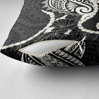 Aloha Hawaii Kalo Pikake Lei Pillow Cover Chest Tattoo Black Hawaiian Pattern