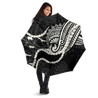 Aloha Hawaii Kalo Pikake Lei Umbrella Chest Tattoo Black Hawaiian Pattern