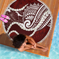 Aloha Hawaii Kalo Pikake Lei Beach Blanket Chest Tattoo Oxblood Hawaiian Pattern