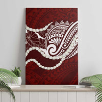 Aloha Hawaii Kalo Pikake Lei Canvas Wall Art Chest Tattoo Oxblood Hawaiian Pattern