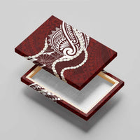 Aloha Hawaii Kalo Pikake Lei Canvas Wall Art Chest Tattoo Oxblood Hawaiian Pattern