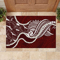 Aloha Hawaii Kalo Pikake Lei Rubber Doormat Chest Tattoo Oxblood Hawaiian Pattern
