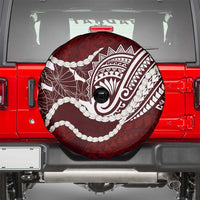 Aloha Hawaii Kalo Pikake Lei Spare Tire Cover Chest Tattoo Oxblood Hawaiian Pattern LT14 - Polynesian Pride