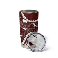 Aloha Hawaii Kalo Pikake Lei Tumbler Cup Chest Tattoo Oxblood Hawaiian Pattern