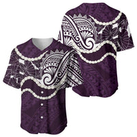 Aloha Hawaii Kalo Pikake Lei Baseball Jersey Chest Tattoo Purple Hawaiian Pattern