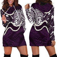 Aloha Hawaii Kalo Pikake Lei Hoodie Dress Chest Tattoo Purple Hawaiian Pattern LT14 - Polynesian Pride