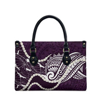 Aloha Hawaii Kalo Pikake Lei Leather Bag Chest Tattoo Purple Hawaiian Pattern