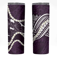 Aloha Hawaii Kalo Pikake Lei Skinny Tumbler Chest Tattoo Purple Hawaiian Pattern LT14 Purple - Polynesian Pride