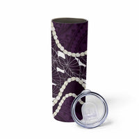 Aloha Hawaii Kalo Pikake Lei Skinny Tumbler Chest Tattoo Purple Hawaiian Pattern LT14 - Polynesian Pride