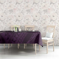 Aloha Hawaii Kalo Pikake Lei Tablecloth Chest Tattoo Purple Hawaiian Pattern