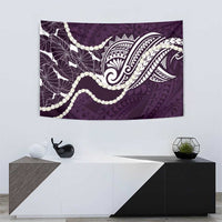 Aloha Hawaii Kalo Pikake Lei Tapestry Chest Tattoo Purple Hawaiian Pattern