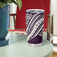 Aloha Hawaii Kalo Pikake Lei Tumbler Cup Chest Tattoo Purple Hawaiian Pattern