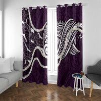 Aloha Hawaii Kalo Pikake Lei Window Curtain Chest Tattoo Purple Hawaiian Pattern