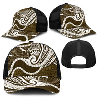 Aloha Hawaii Kalo Pikake Lei Baseball Net Cap Chest Tattoo Gold Hawaiian Pattern
