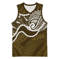 Aloha Hawaii Kalo Pikake Lei Basketball Jersey Chest Tattoo Gold Hawaiian Pattern