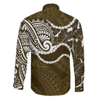 Aloha Hawaii Kalo Pikake Lei Family Matching Mermaid Dress and Hawaiian Shirt Chest Tattoo Gold Hawaiian Pattern LT14 - Polynesian Pride