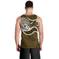 Aloha Hawaii Kalo Pikake Lei Men Tank Top Chest Tattoo Gold Hawaiian Pattern