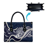 Aloha Hawaii Kalo Pikake Lei Leather Bag Chest Tattoo Oxford Blue Hawaiian Pattern