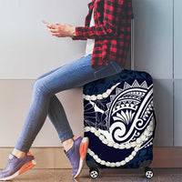 Aloha Hawaii Kalo Pikake Lei Luggage Cover Chest Tattoo Oxford Blue Hawaiian Pattern