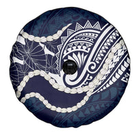 Aloha Hawaii Kalo Pikake Lei Spare Tire Cover Chest Tattoo Oxford Blue Hawaiian Pattern LT14 - Polynesian Pride