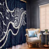 Aloha Hawaii Kalo Pikake Lei Window Curtain Chest Tattoo Oxford Blue Hawaiian Pattern