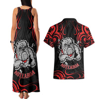Personalised Aotearoa Bulldog Couples Matching Tank Maxi Dress and Hawaiian Shirt NZ Maori Tattoo LT14 - Polynesian Pride