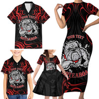 Personalised Aotearoa Bulldog Family Matching Short Sleeve Bodycon Dress and Hawaiian Shirt NZ Maori Tattoo LT14 - Polynesian Pride