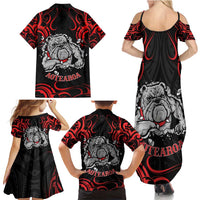 Personalised Aotearoa Bulldog Family Matching Summer Maxi Dress and Hawaiian Shirt NZ Maori Tattoo LT14 - Polynesian Pride