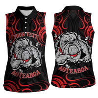 Personalised Aotearoa Bulldog Women Sleeveless Polo Shirt NZ Maori Tattoo LT14 - Polynesian Pride