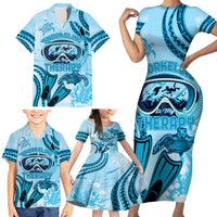 Hawaii Sea Turtle Snorkeling Is My Therapy Family Matching Short Sleeve Bodycon Dress and Hawaiian Shirt LT14 - Polynesian Pride