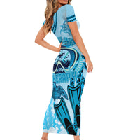 Hawaii Sea Turtle Snorkeling Is My Therapy Family Matching Short Sleeve Bodycon Dress and Hawaiian Shirt LT14 - Polynesian Pride