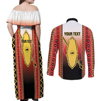 Personalised Bukidnon Philippines Couples Matching Off Shoulder Maxi Dress and Long Sleeve Button Shirt The Food Basket of Region X LT14 - Polynesian Pride