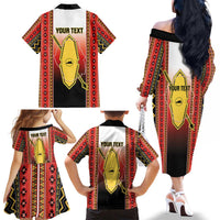 Personalised Bukidnon Philippines Family Matching Off The Shoulder Long Sleeve Dress and Hawaiian Shirt The Food Basket of Region X LT14 - Polynesian Pride