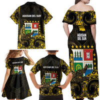 Agusan del Sur Philippines Family Matching Off Shoulder Maxi Dress and Hawaiian Shirt Habagatang Agusan Lolong LT14 - Polynesian Pride