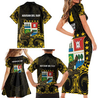 Agusan del Sur Philippines Family Matching Short Sleeve Bodycon Dress and Hawaiian Shirt Habagatang Agusan Lolong LT14 - Polynesian Pride