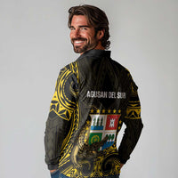 Agusan del Sur Philippines Long Sleeve Polo Shirt Habagatang Agusan Lolong LT14 - Polynesian Pride