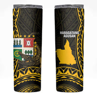 Agusan del Sur Philippines Skinny Tumbler Habagatang Agusan Lolong LT14 Black - Polynesian Pride