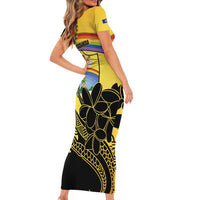 Quezon Province Family Matching Short Sleeve Bodycon Dress and Hawaiian Shirt Cocolandia Philippines Turtle LT14 - Polynesian Pride