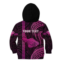 Personalised Hawaiian Islands Kid Hoodie Maui Map Pink Kanaka With Kakau LT14 - Polynesian Pride