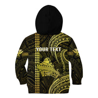 Personalised Hawaiian Islands Kid Hoodie Oahu Map Yellow Kanaka With Kakau LT14 - Polynesian Pride